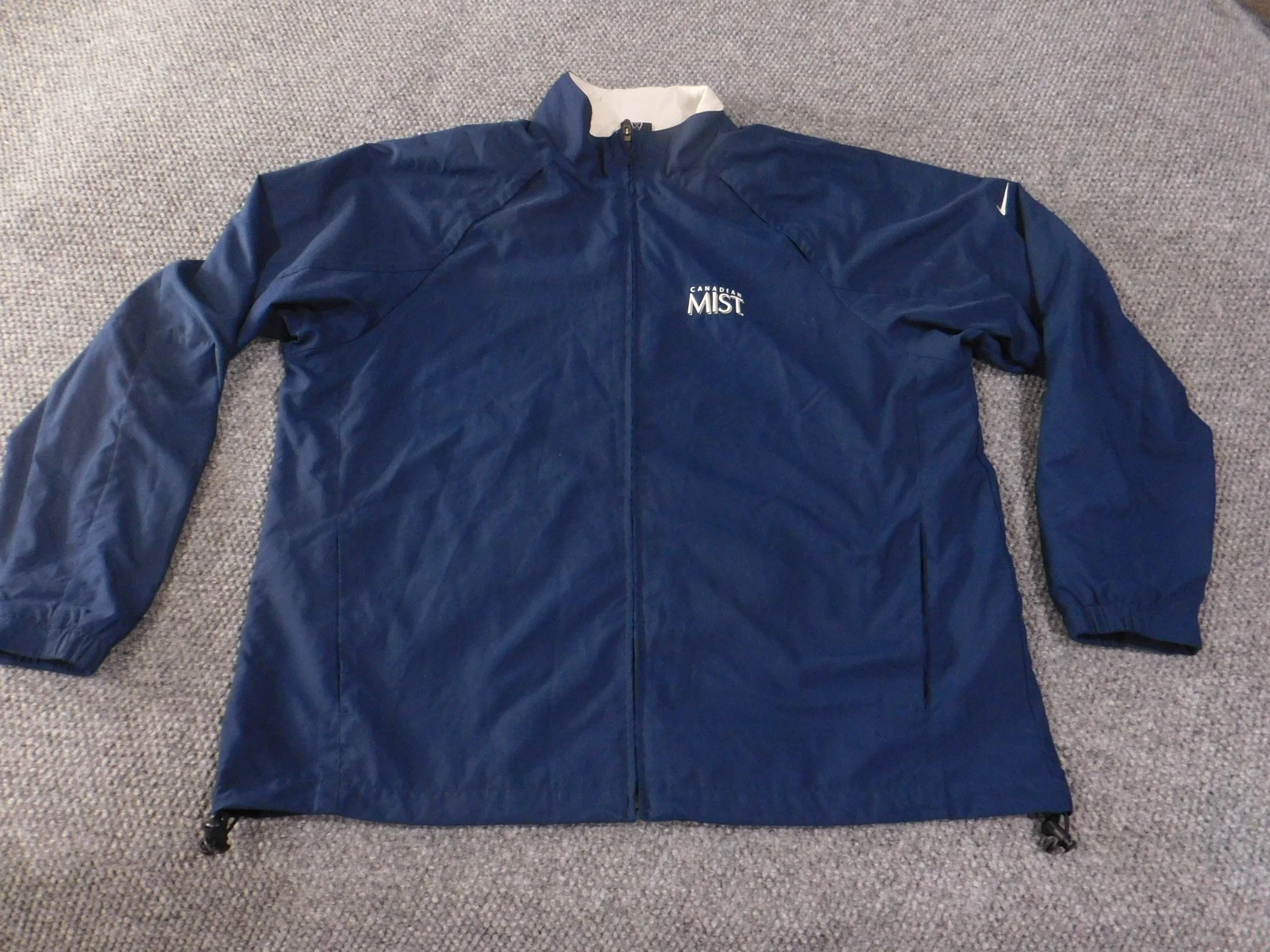 Nike Jacket Mens XL Blue Canadian Mist Clima-Fit Full Zip Windbreaker Coat Logo