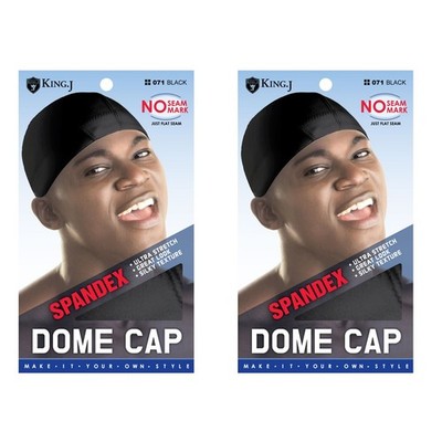 M&M SPANDEX DOME CAP BLACK #071 -2 Pack