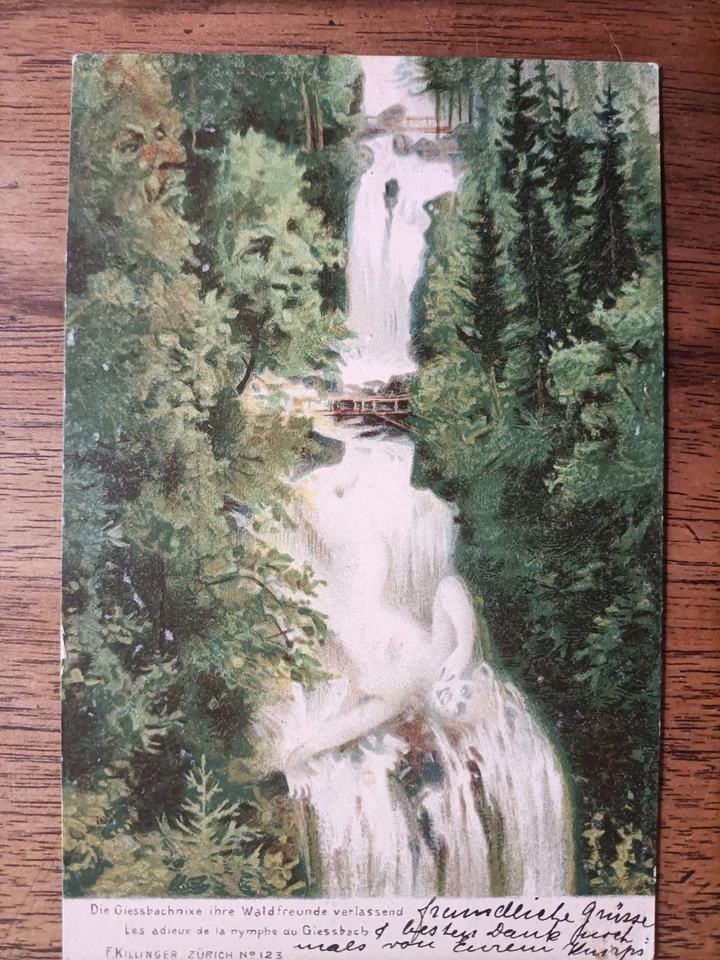 (montagne humanisée) Les adieux de la Nymphe au Giesbach (Killinger 123), 1900. - Photo 1/3