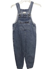Kids Overalls Pants Jeans Vintage Denim Bib Loose Overalls Blue Sz 130 or 6-8