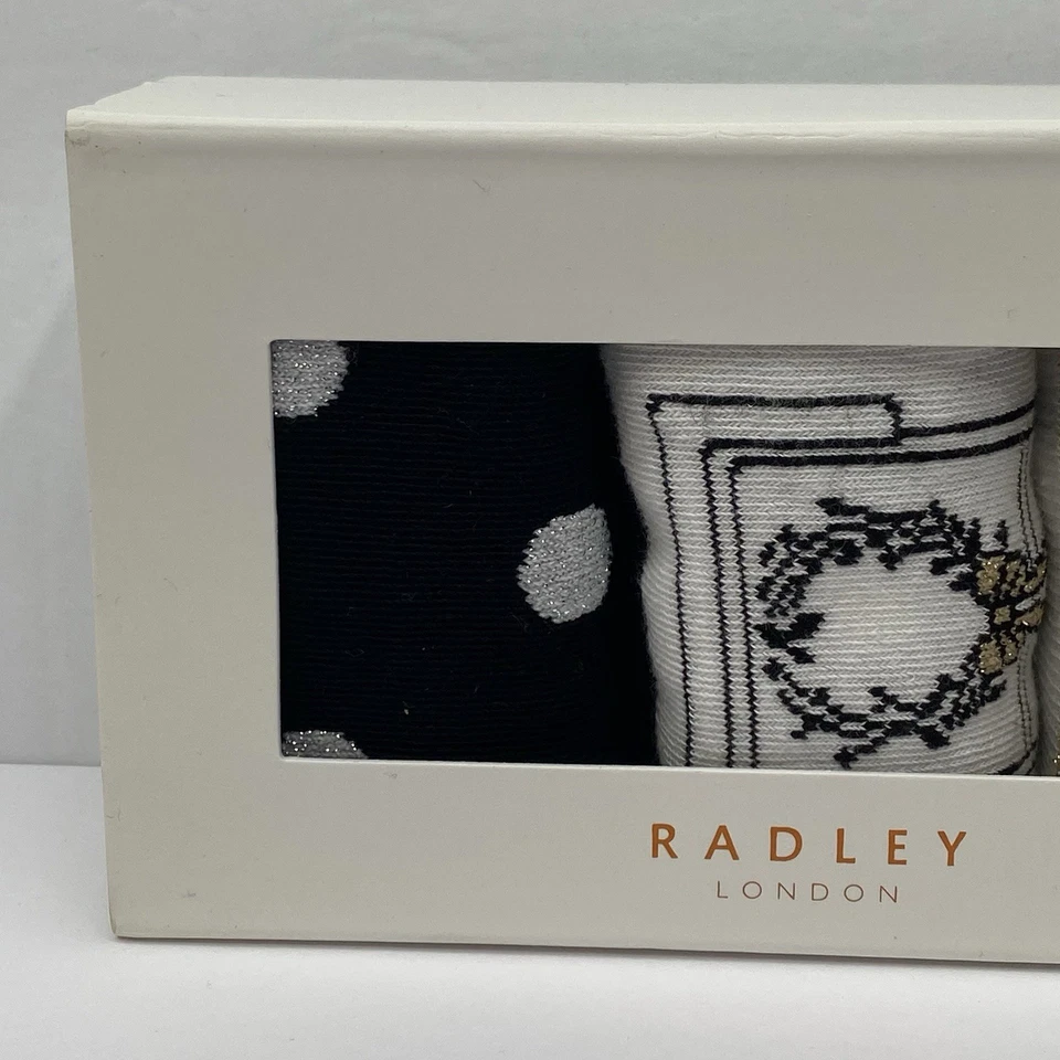 Radley London Socks Women's In Gift Box Set of 3 Polka Dot Holiday One Size New - Image 2 of 4
