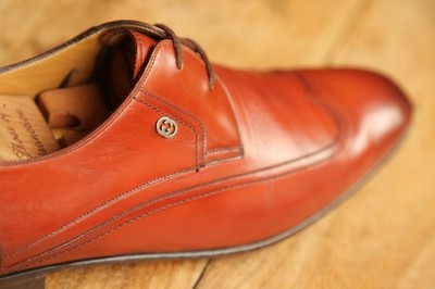 Gucci GG hellbraune Leder Derby Schuhe Herren UK 8 E US 9 EU 42