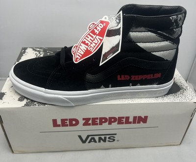NEW VANS SK8-HI LED ZEPPELIN BLACK WHITE RED 50th ANNIVERSARY MENS SIZE 10.5