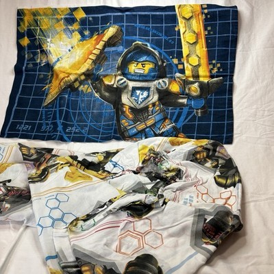 Lego Nexo Knights Twin Fitted Sheet And Reversible Pillow Case Cotton Poly  Rare