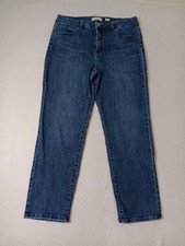 Coldwater Creek Straight Jeans Womens Petite 12P Blue Medium Wash Stretch Denim
