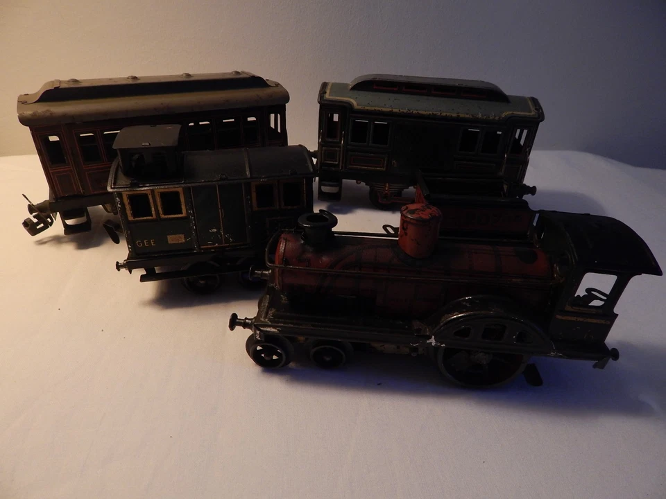 RARE RAME C.R.LOCO MECANIQUE 206+TENDER 207+WAGON CEE+VOYAGEURS74+VOITURE J DEP - Photo 2/4
