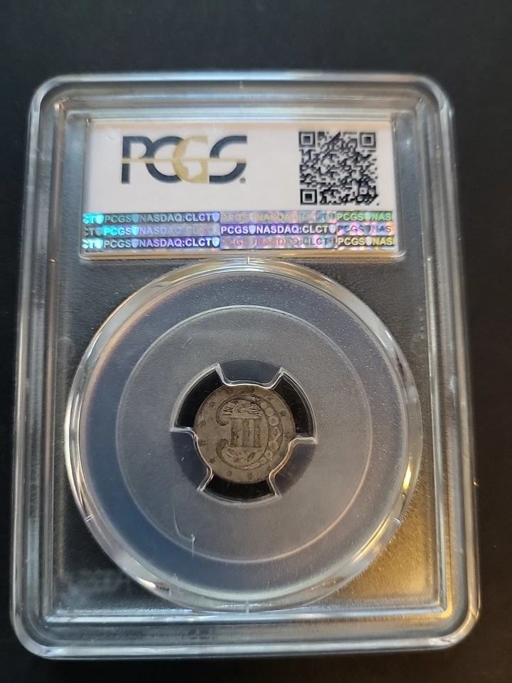 1856 3 cent silver, PCGS AU55 - Image 2 of 4