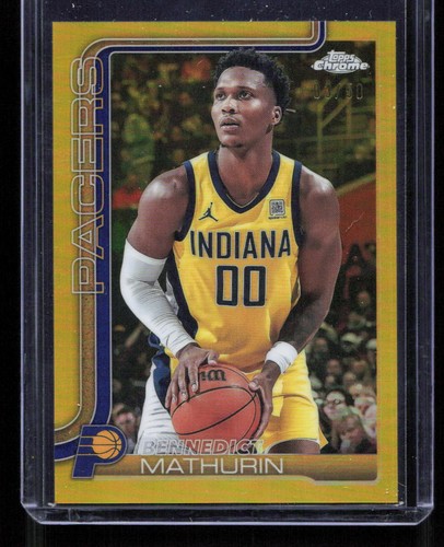 Bennedict Mathurin 2025-26 Topps Chrome #93 True Gold Refractor /50