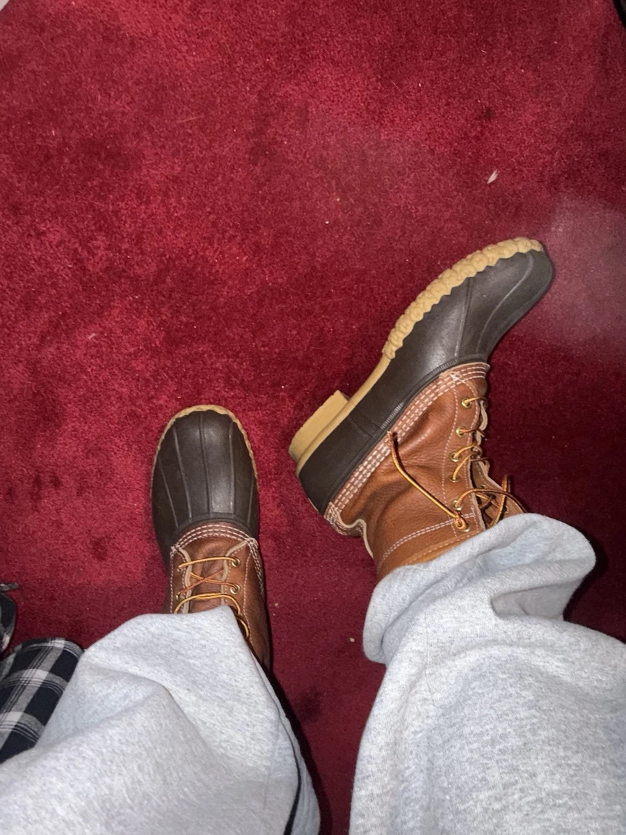 Mens L.L. Bean Mid Top Boots Sz 10 M used Made in USA Brown Leather L.L. Bean Leather Upper Brown Boots for Men for Sale | Shop  main image 4