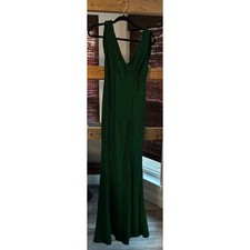 Fashion Nova Reese Maxi Dress Emerald Green Glitter V-Neck Cowl Back Size Small