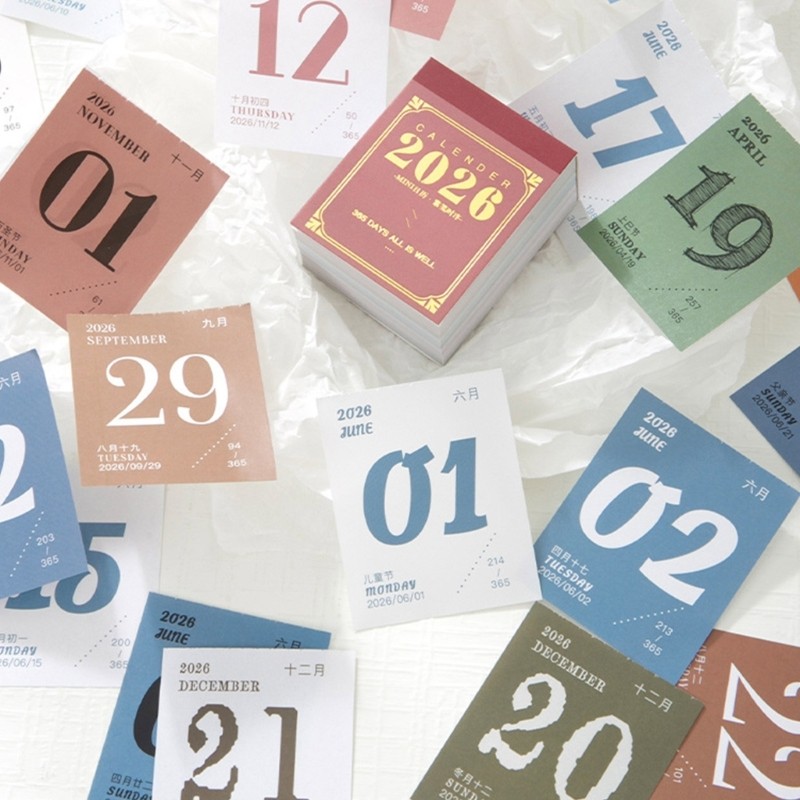 2026 Small Desk Calendar 365 Day Tearable Paper Calendar For Notes ...