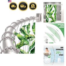 Elegant Brushed Nickel Curved Shower Curtain Rod 33-78in for Stylish Bathrooms