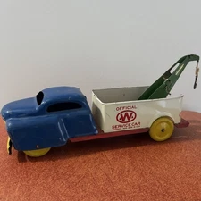 Vintage Pressed Steel Wyandotte Official Service Car Tow Truck Wrecker