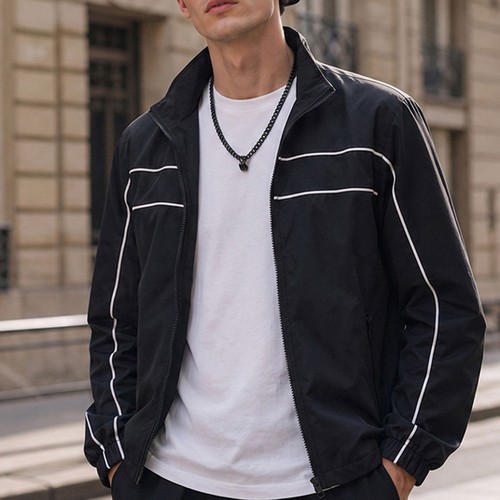 Chaqueta informal para hombres Chaqueta de solapa juvenil para ropa diaria informal longitud regular