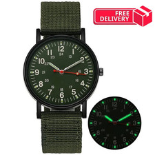 Men’s Military Leather Date Analog Army Casual Dress Wrist Watches UK