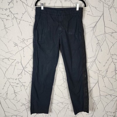 Bikkembergs Navy Twill Mid Rise Side Zipper Tapered Leg Pants | Men's waist 31