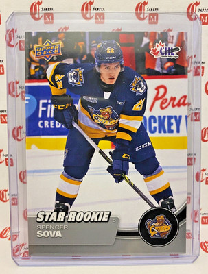 Spencer Sova - STAR ROOKIE - 2021-22 Upper Deck CHL Hockey - ERIE OTTERS #372 RC