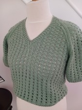 40er Jahre Reproduktion Strickpullover grün