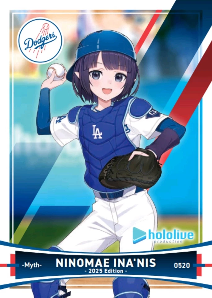 SET of 3 cards - 2025 LA Dodgers Hololive Promo Baseball Cards SGA - Image 4 of 4