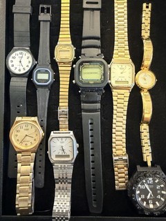 Vintage CASIO Watch Lot 8 Watches 1 Watch Head Digital Analog Parts Repair