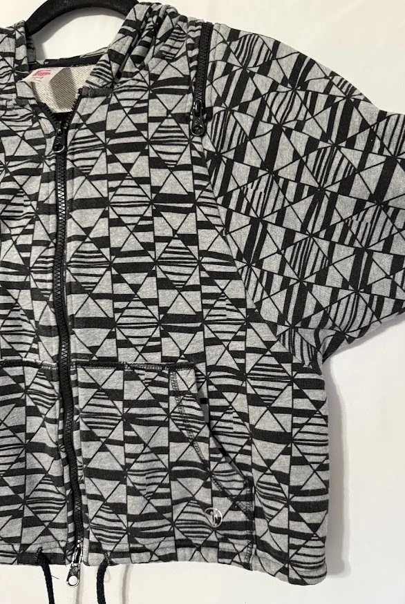 Zumba Wear Sudadera con Capucha Mujer Pequeña Multicolor Estampado Geométrico Cremallera Completa Sudadera Foto 3 de 4