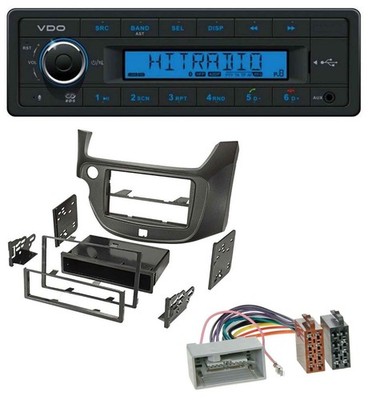 VDO AUX Bluetooth USB MP3 Autoradio für Honda Jazz (ab 2009) dunkelgrau