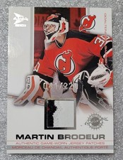 MARTIN BRODEUR 2003 PACIFIC PRISM PLATINUM SILVER MCDONALD’S  PATCH CARD 41/220