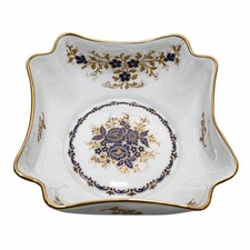 Ciotolina svuotatasche porcellana Limoges France fiori blu e oro vintage