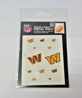 WASHINGTON COMMANDES 10 FINGERNAIL DECALS AND 2 FACE DECALS TATTOO FREE SHIPPING