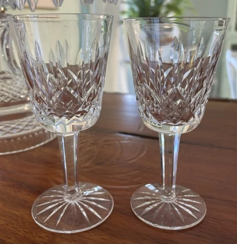 Set Of 2 Vintage Waterford Crystal Lismore Goblets/Glasses