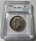 1964 D 50c MS65 Kennedy Silver Half Dollar - ICG - Toned