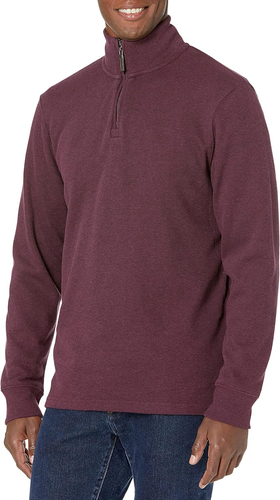 Men'S Quarter-Zip French Rib Sweater, Casual Wear