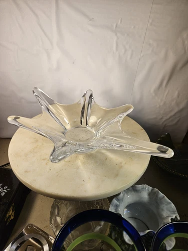 Fabulous COFRAC Art Verrier FRANCE clear Starburst Dish Heavy MCM