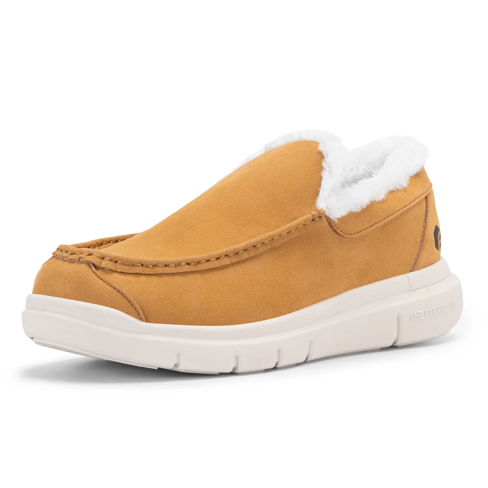 Zapatillas informales FitVille para hombre sin cordones de gamuza cómodas con piel talla 8-15 Foto 4 de 4