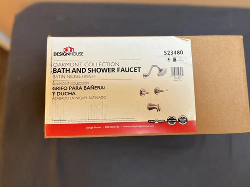 DESIGN HOUSE-OAKMONT COLLECTION-BATH & SHOWER FAUCET-SATIN NICKLE-523480