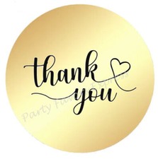 GOLD FOIL THANK YOU ENVELOPE SEALS LABELS STICKERS PARTY FAVORS