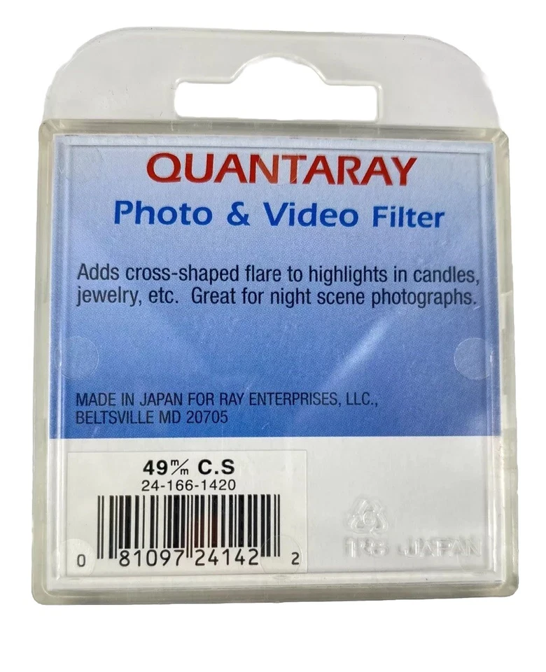 Quantaray 49 mm C.S. (Cross Screen) Screw-In Filter with Case Made Japan (Q-120) - Image 2 of 2