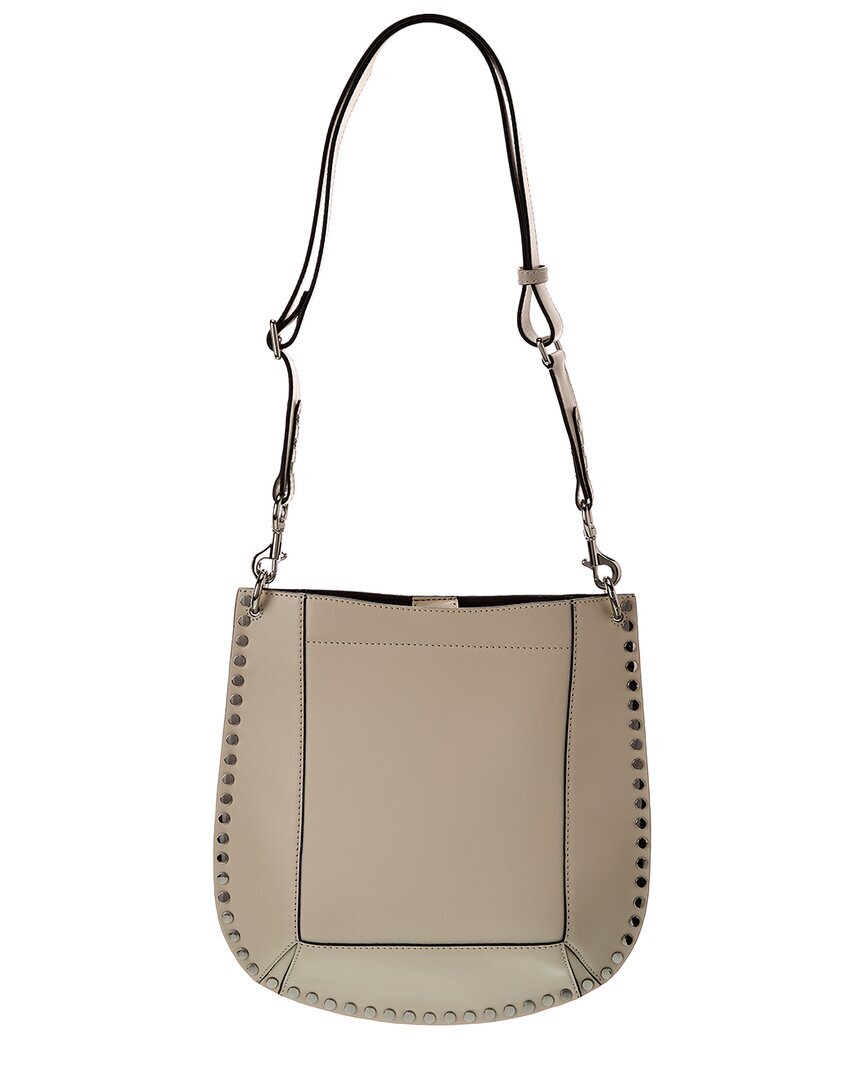 Женская кожаная сумка Isabel Marant Oskan через плечо белого цвета