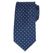 PERRY ELLIS PORTFOLIO Mens Necktie Navy Blue White Dot Classic 3.25 Designer Tie