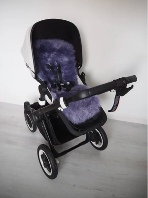 Parma Violet 100% Natural, UK Sheepskin Universal Pram Buggy Seat