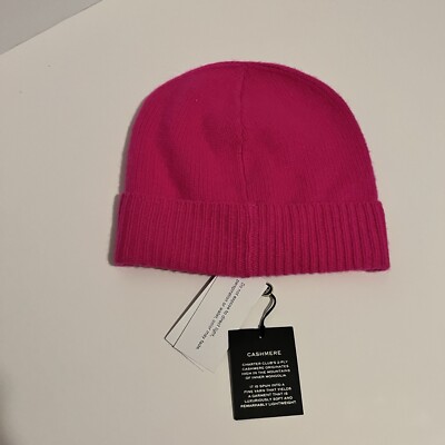Charter Club Luxury 100% Cashmere Beanie Hat Hot Pink NEW OS  display picture 2