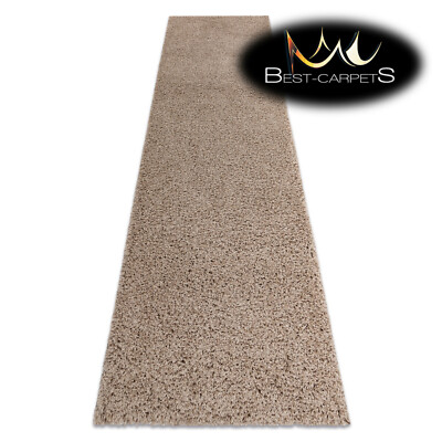 Amazing Modern Teppich Läufer Shaggy ''''SOFFI'''' 5cm einfarbig BEIGE Hochwertig
