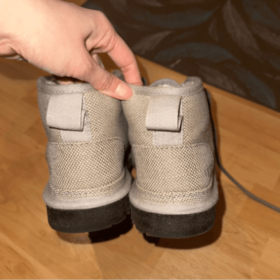UGG M7 NEUMEL Tencel Fuzzy Gray Ankle Booties | eBay