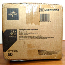 Medline MSC281229A Protection Plus Underpads 23x36" 50/Case Open Box READ NOTE