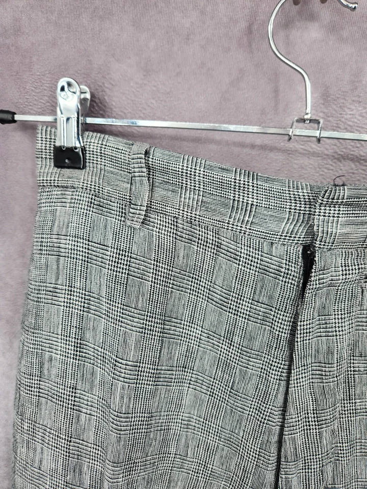 Michael Kors Pants Womens 0 Gray Plaid Chino Trousers Career Wear Linen Preppy - Image 4 of 4