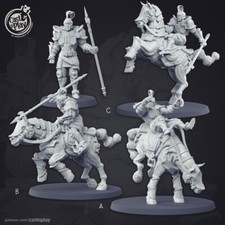 Mounted Human Warrior Fighter Miniature D D DnD