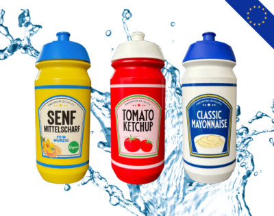 NEU SAUCENBUNDLE Trinkflaschen ''KETCHUP'' & ''MAYO'' & ''SENF'' (Versandkostenfrei)