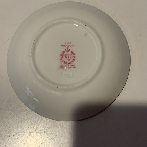 Minton Bone China Marlow estampado floral, porcelana de hueso, plato pequeño de 3,5” Inglaterra - Imagen 5 de 5