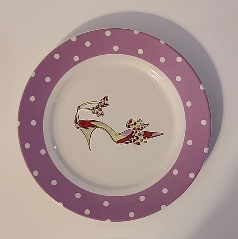 Rosanna 8" Plates Set of 4 Fashion Heels + Polka Dot Pattern Made in China  - Image 3 of 4