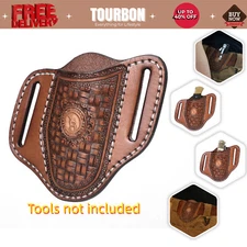 Tourbon Leather Folding Knife Sheath Belt Pouch Pocket Knives Holder Carrying